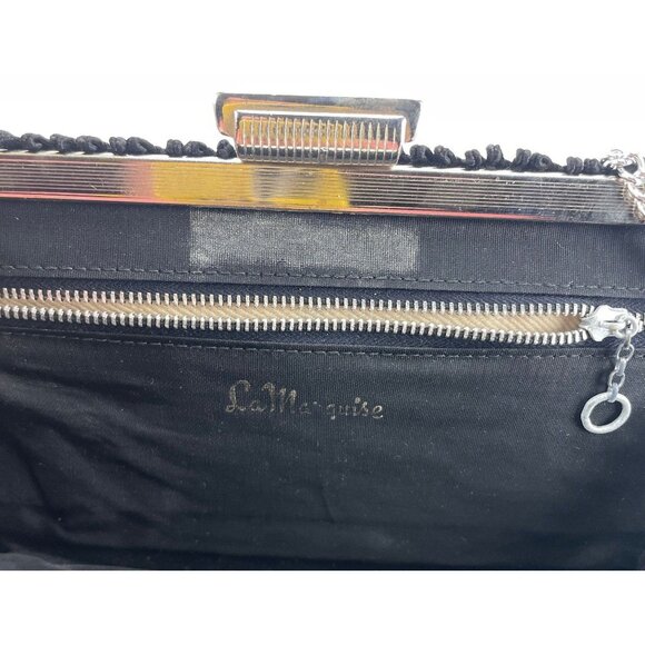 Vintage 50s black purse, La Marquise clutch, Mid Century, formal event - Picture 8 of 10